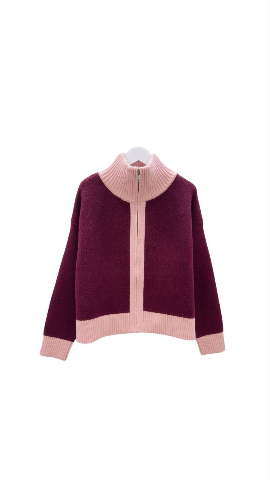 Jacket burgundy zipper lined