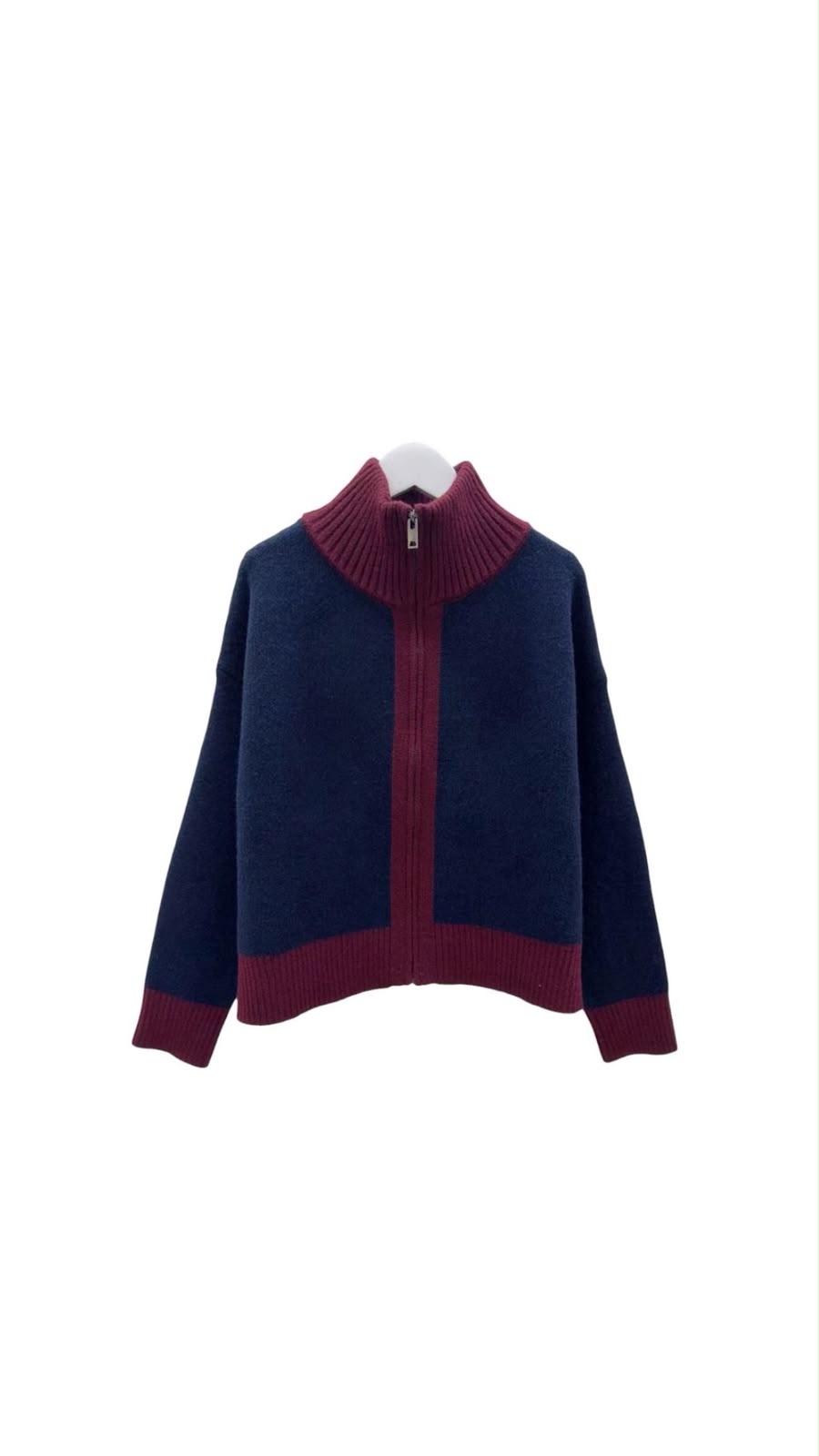Jacket navy zipper lined