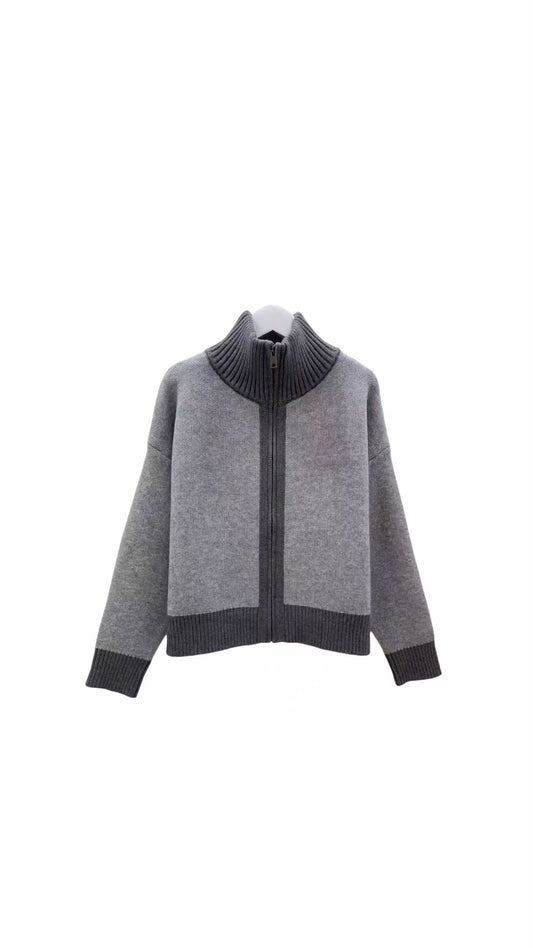 Jacket grey zipper lined