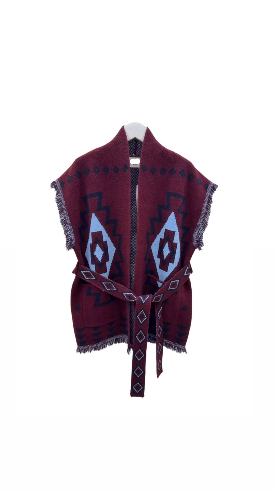 Vest zegzag burgundy