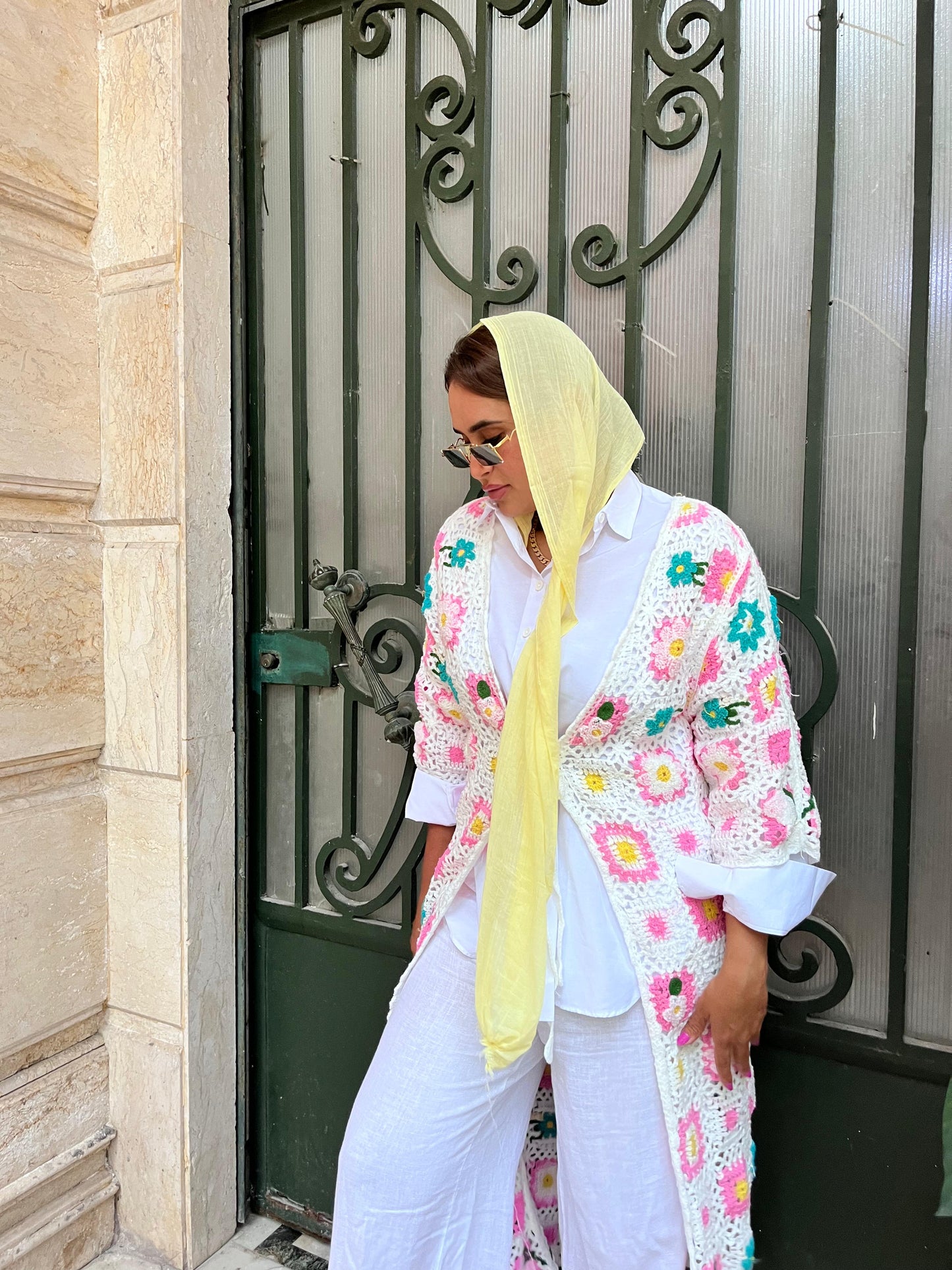 Crochet Long Kimono Colorful