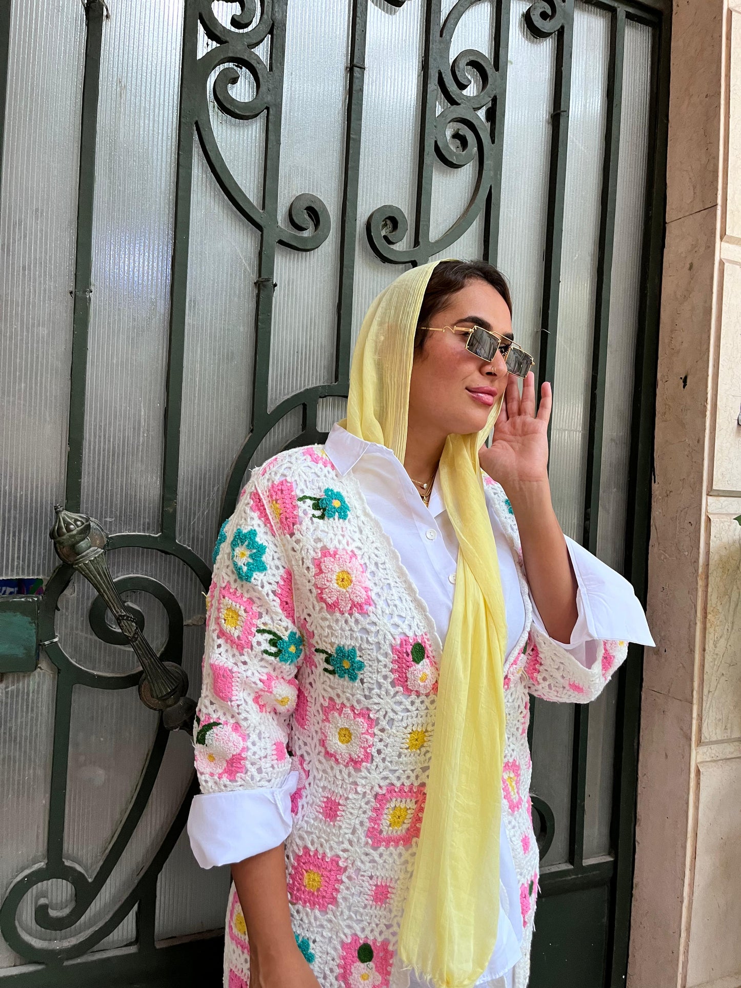 Crochet Long Kimono Colorful