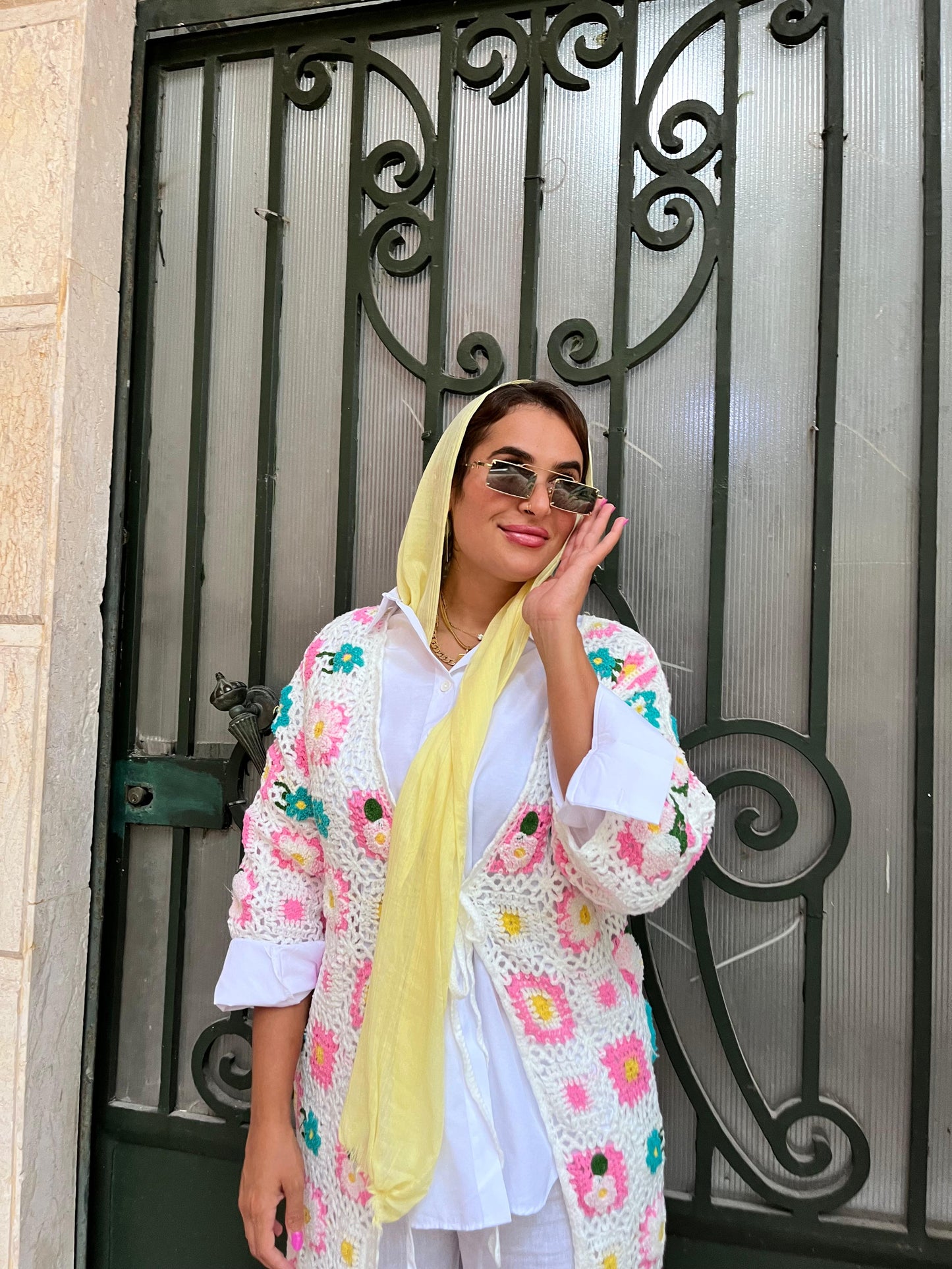 Crochet Long Kimono Colorful