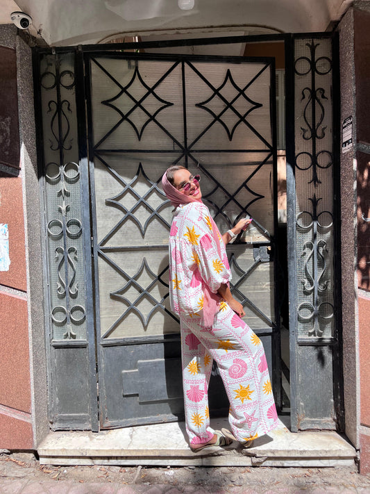 Set Pants + Blouse Sun Pattern