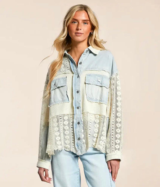 Chemise Veto denim mix