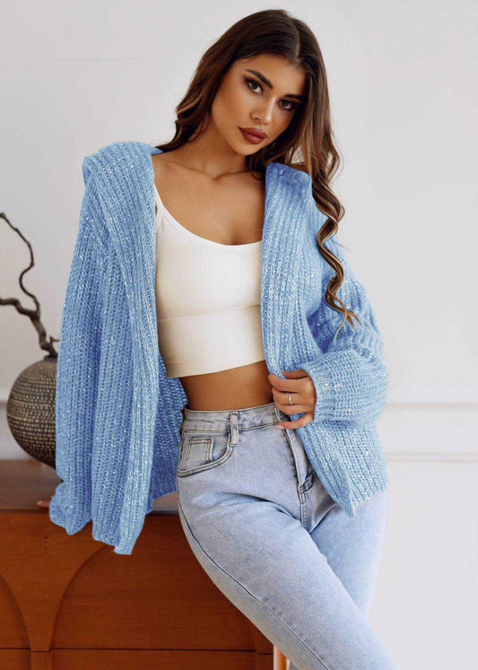 Knitted cardigan sequins Blue