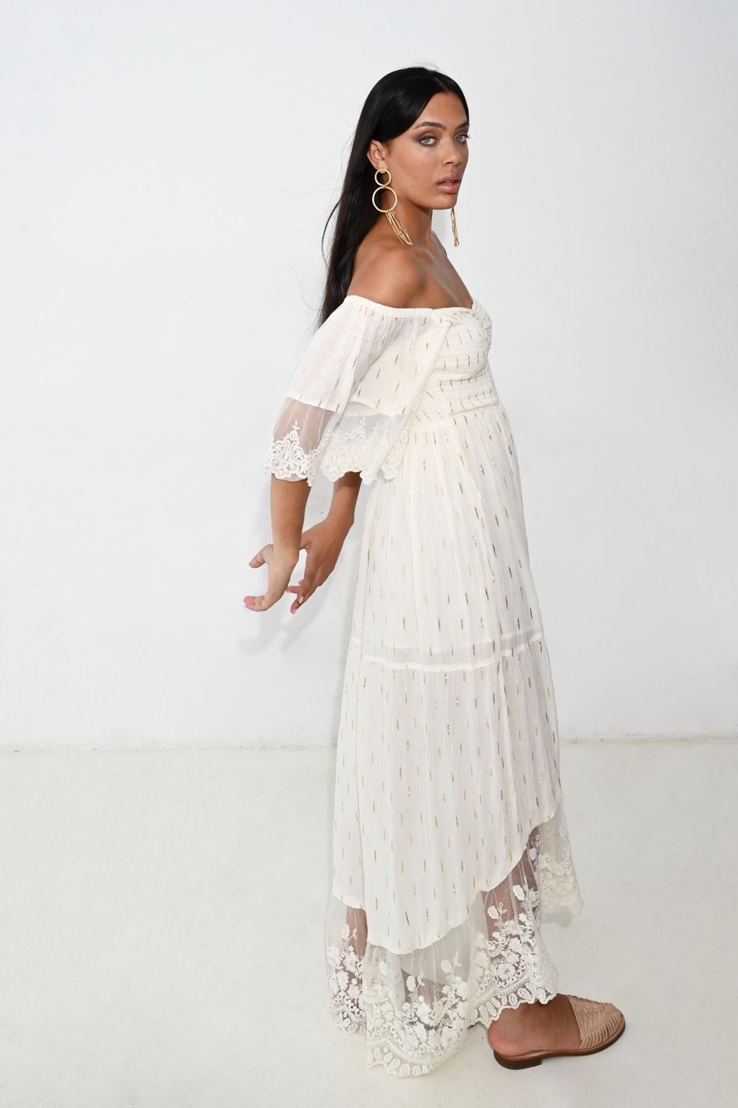 Dress White Piticuti