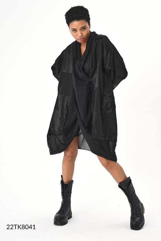 Poncho Cardigan Black