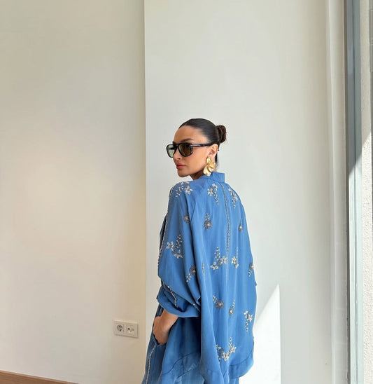 Set Embroidery Blue