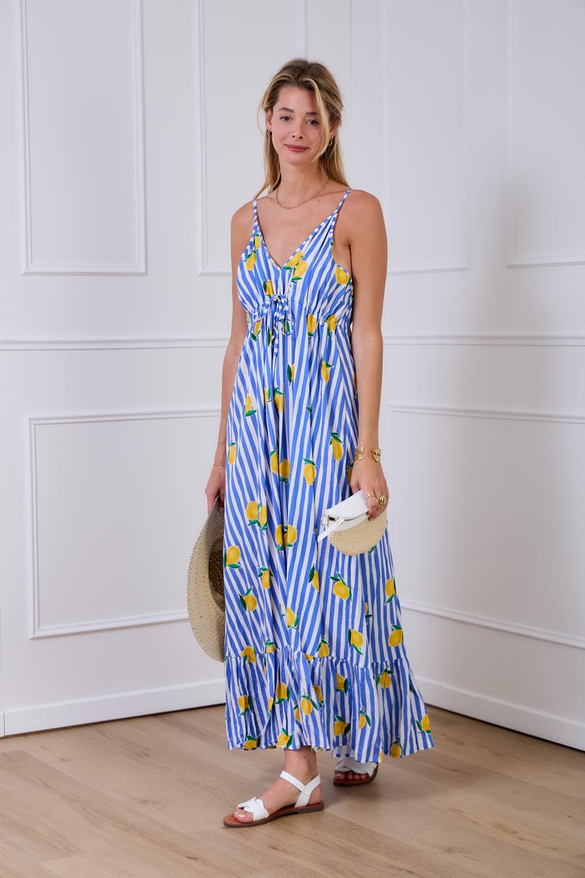 Dress Stripe Blue Lemon