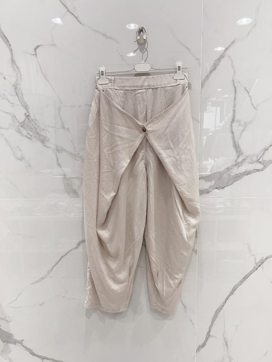 Pants Beige Button