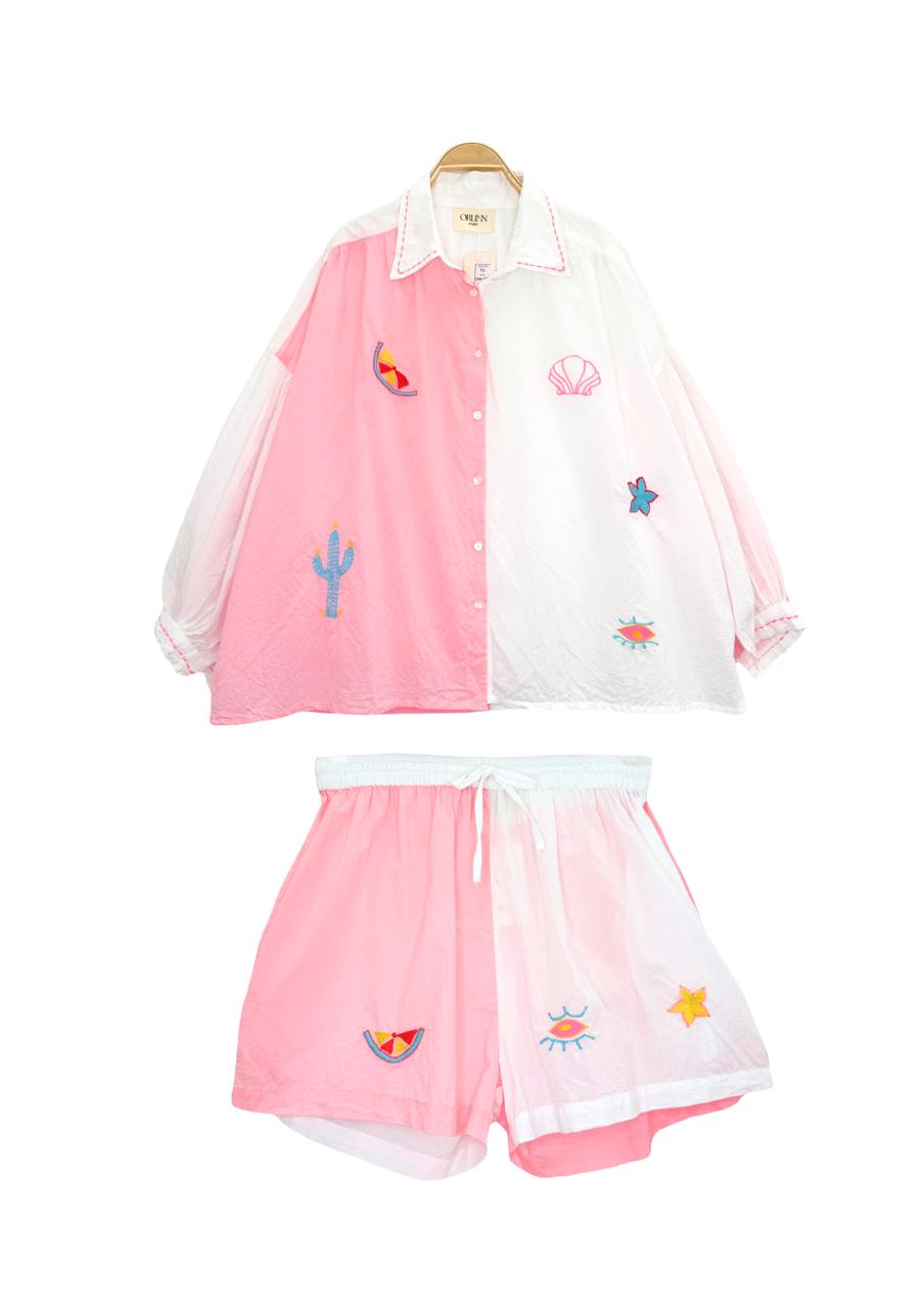 Set Orlin Half White Half Pink