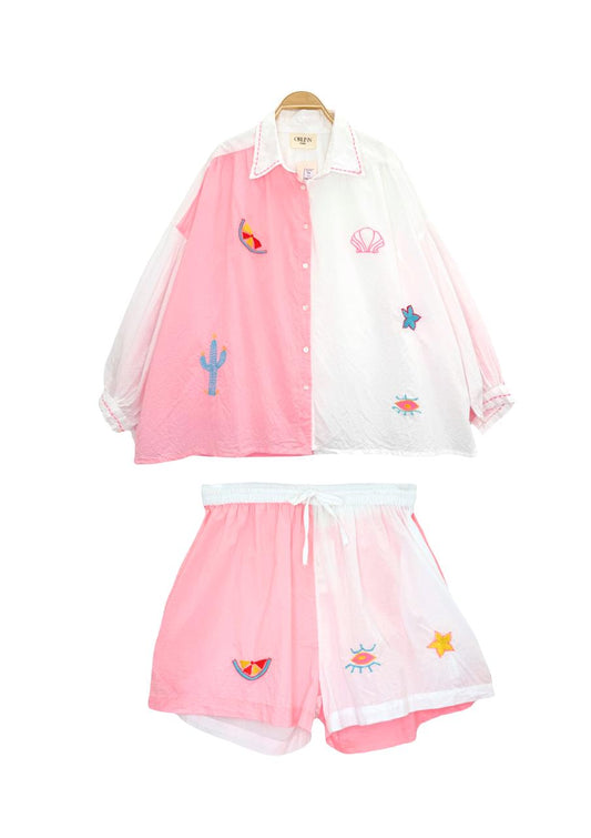 Set Orlin Half White Half Pink