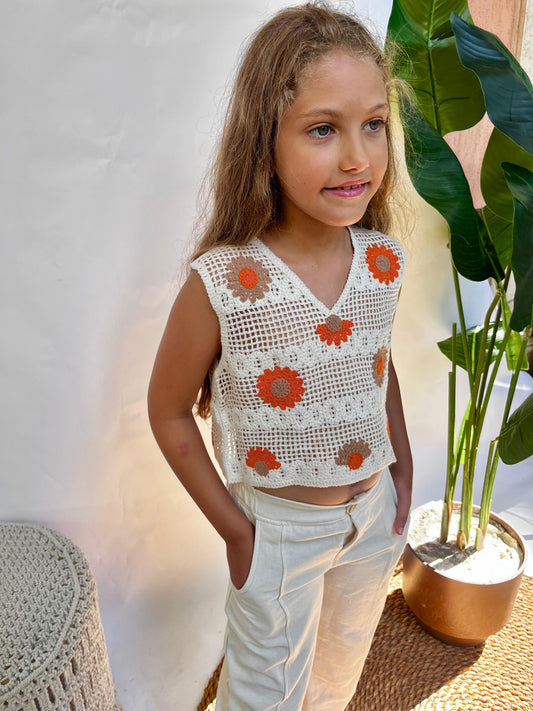 Crochet Flower Orange