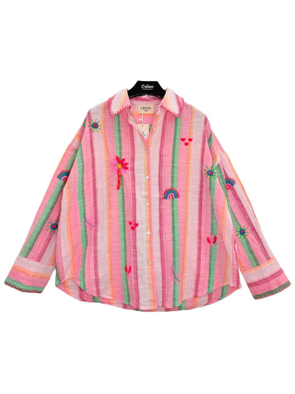 Orlin Shirt Stripe Foshia x Green