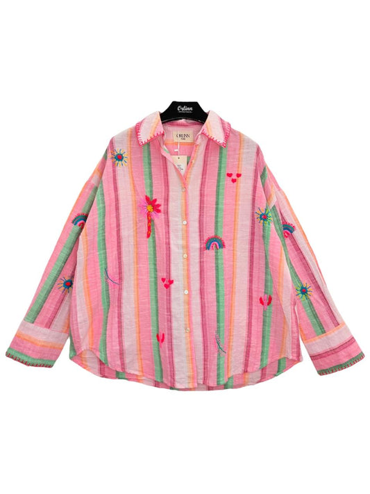 Orlin Shirt Stripe Foshia x Green
