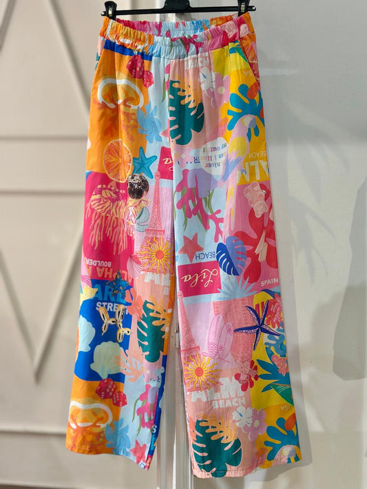 Pants April Vintage Sea Shells Pattern