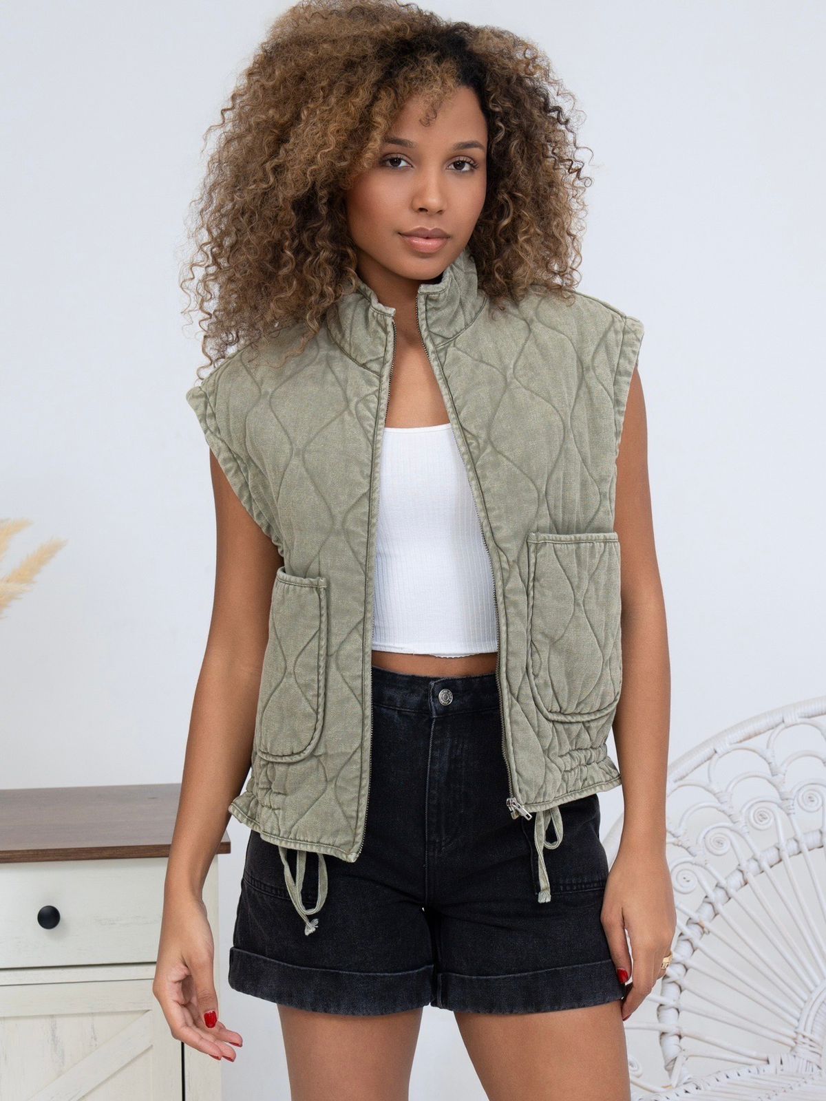 Vest Cotton Olive