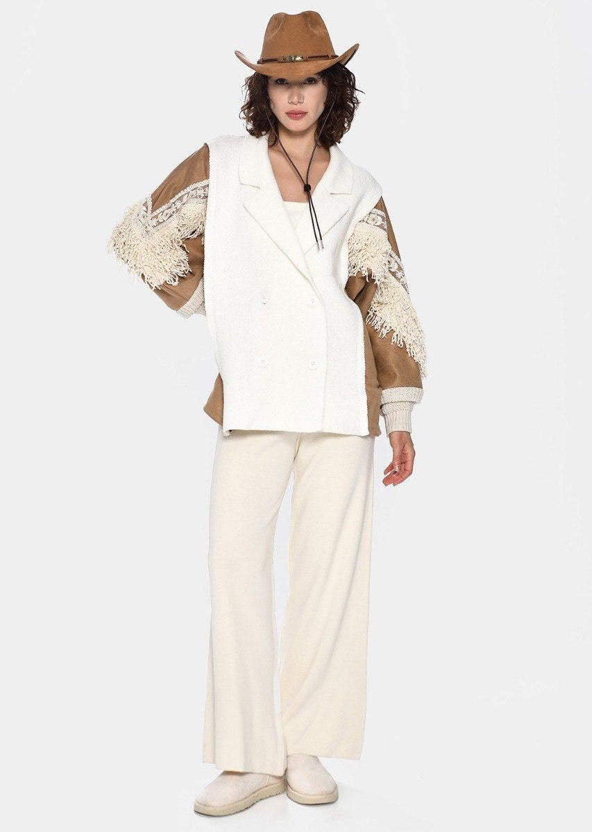 Jacket Offwhite Camel Fringes