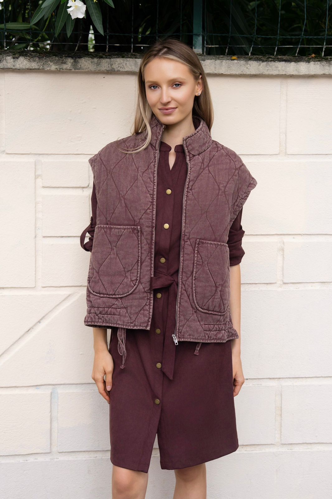 Vest Cotton Burgundy