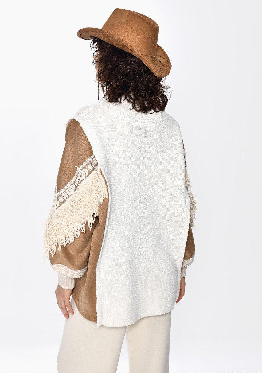 Jacket Offwhite Camel Fringes