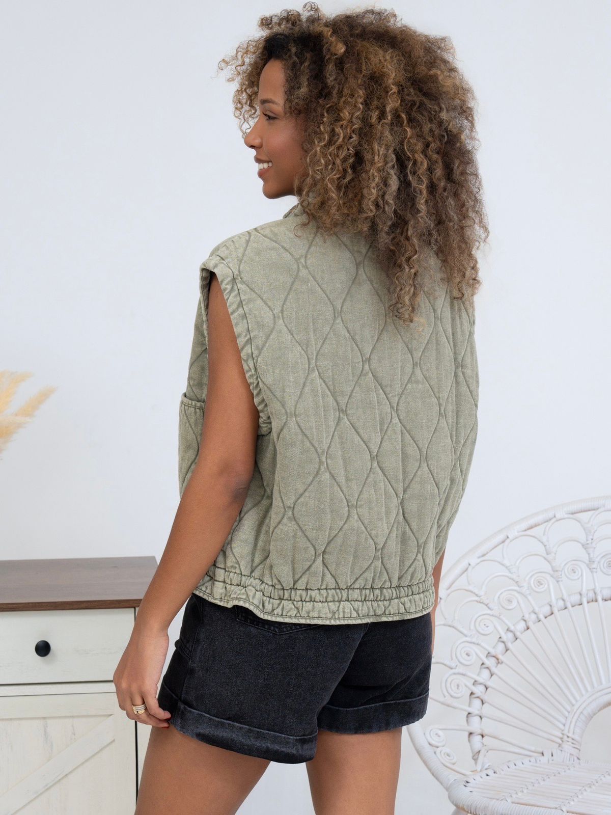 Vest Cotton Olive